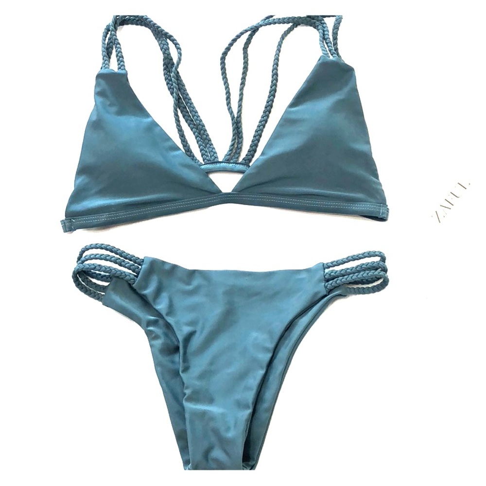 Blue grey two piece bikini